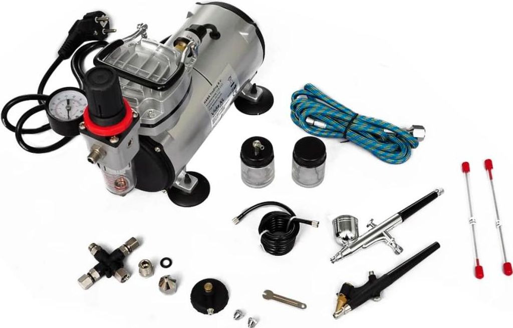 vidaXL Airbrush profesionálna kompletná sada s 2 pištoľami Obrázok produktu 