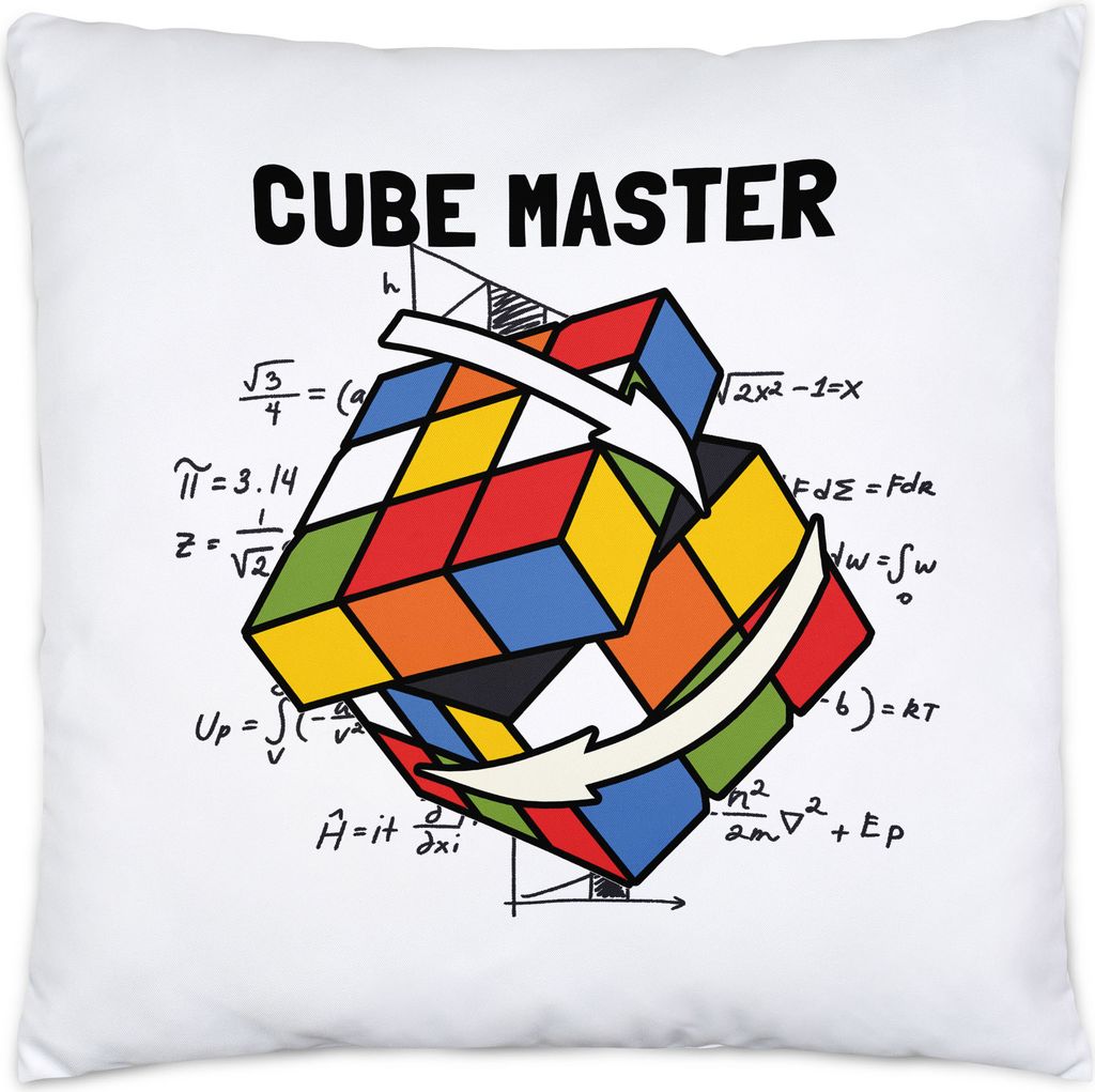 Cube Master Zauberwürfel Kissen inkl. Füllung Rubik Cube Magic Würfel Retro Rubi Vintage Nerd