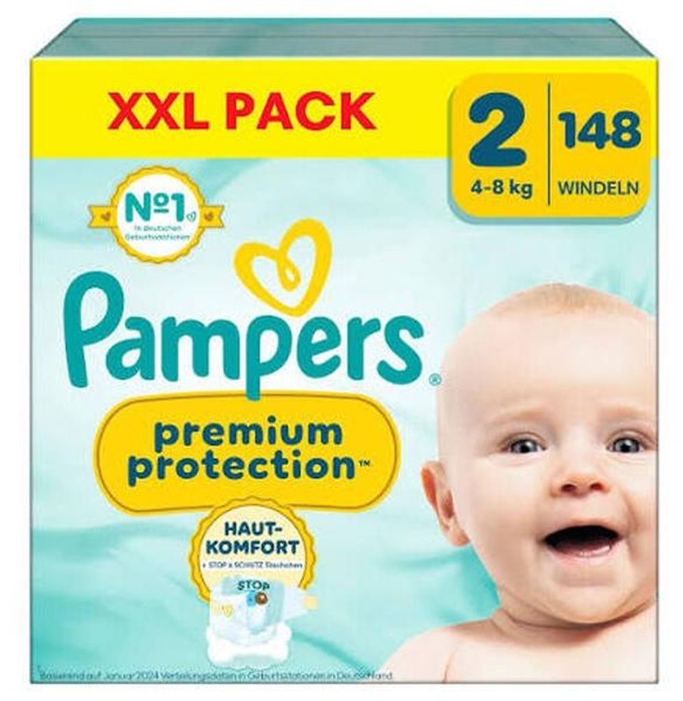 Pampers Premium Protection, luier voor baby's, maat 2, Mini Productafbeelding 