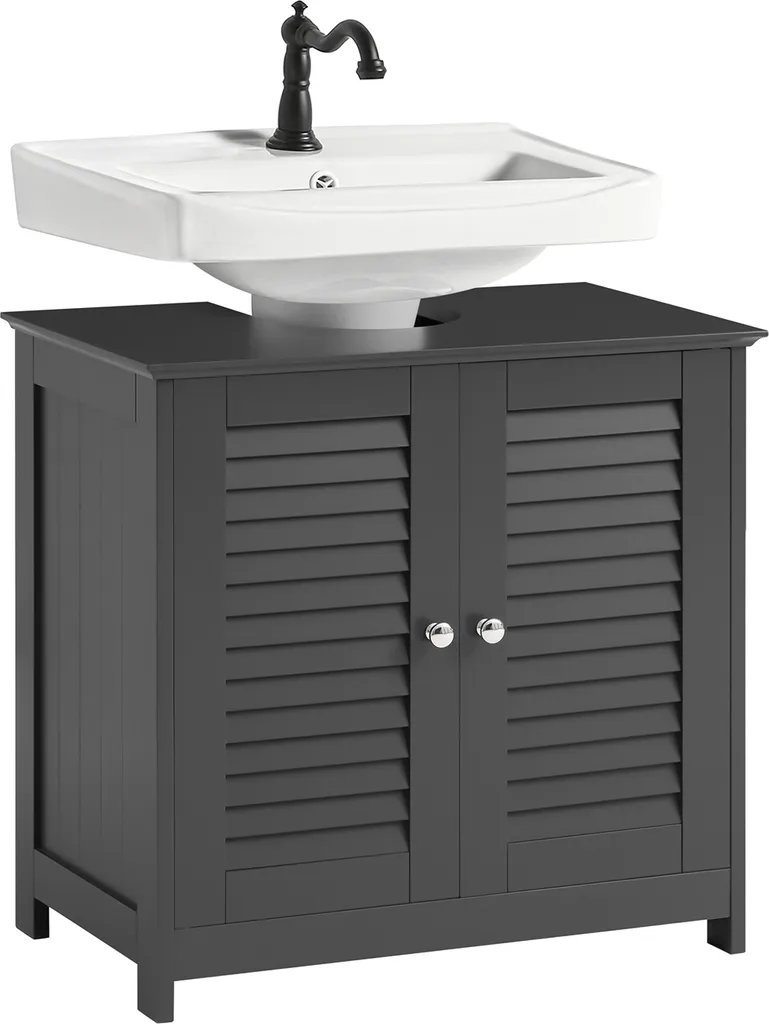 Meuble de Rangement sous Lavabo Gris pour Salle de Bain Moderne
