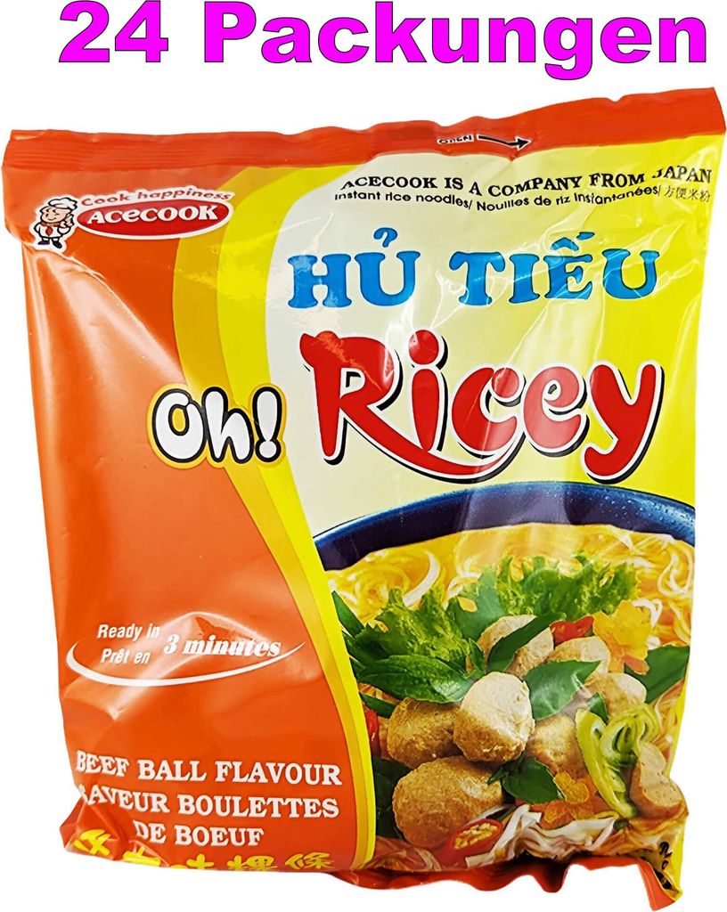 Acecook Reisnudelsuppe Rindgeschmack Hu Tieu Bo Vien 24x70g