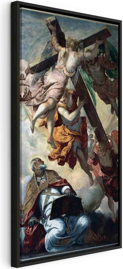 Italienischer Leinwand Leinwandbild - Apparition of the Cross to St. Peter (Tintoretto ) 40x80 cm Reproduktionen l-F-12055-b-a