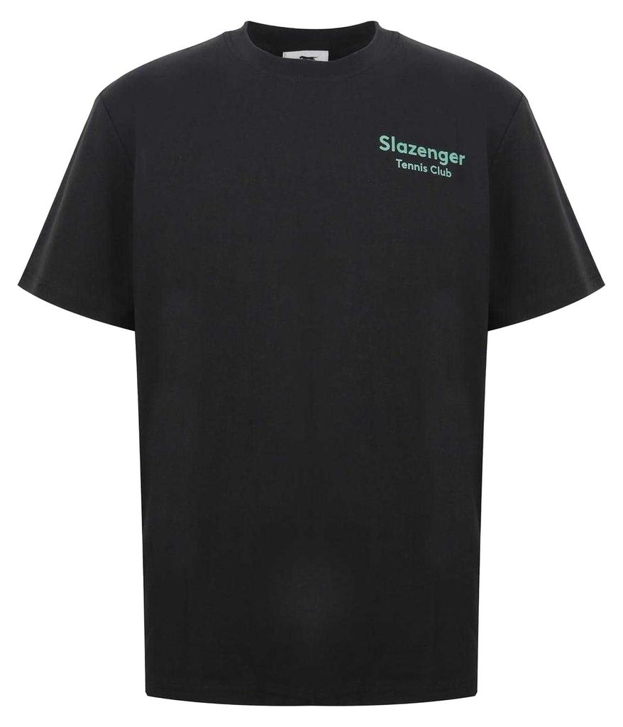 Slazenger - "Tennis Club" T-Shirt für Herren, Rundhalsausschnitt GT17959 (XXL) (Schwarz)