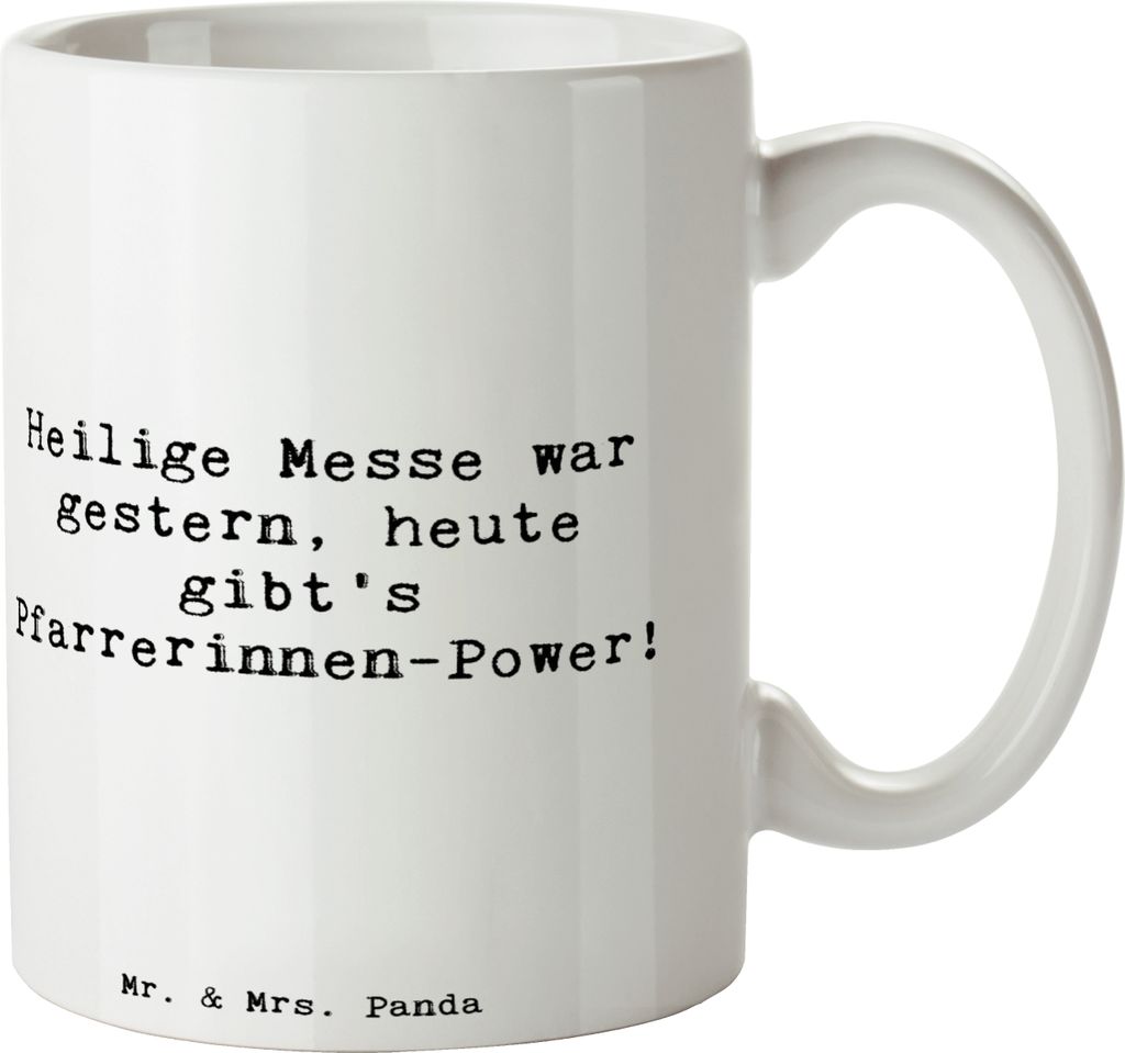 Mr. & Mrs. Panda Becher Spruch Pfarrerinnen Power - Weiß - Geschenk, Berufung, Tasse, Stolz, handgefertigte Geschenke, Berufe, Mitgefühl, Gleichb...