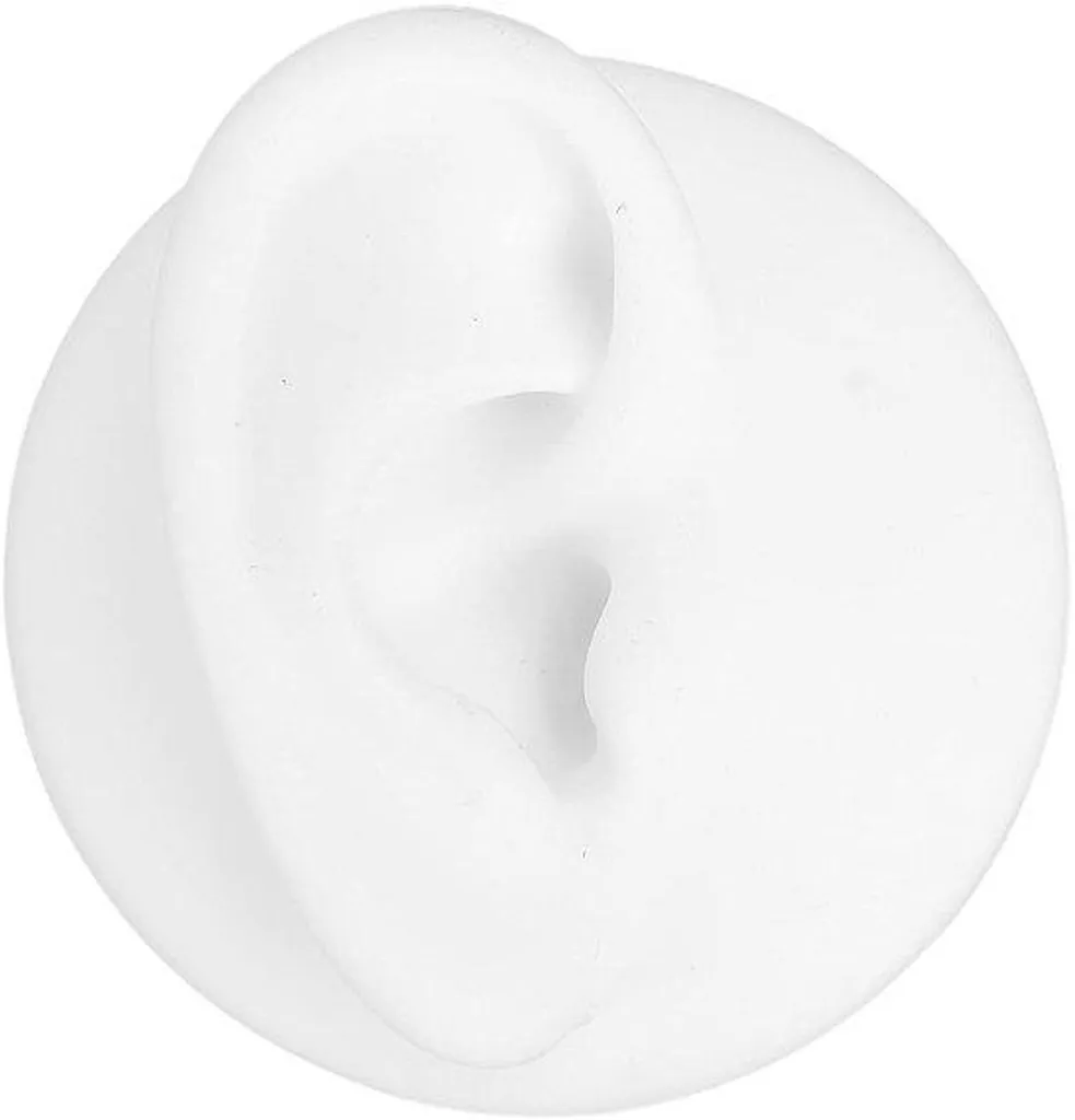 Bouchons d'oreille en silicone souple blanc - Paire gauche et droite
