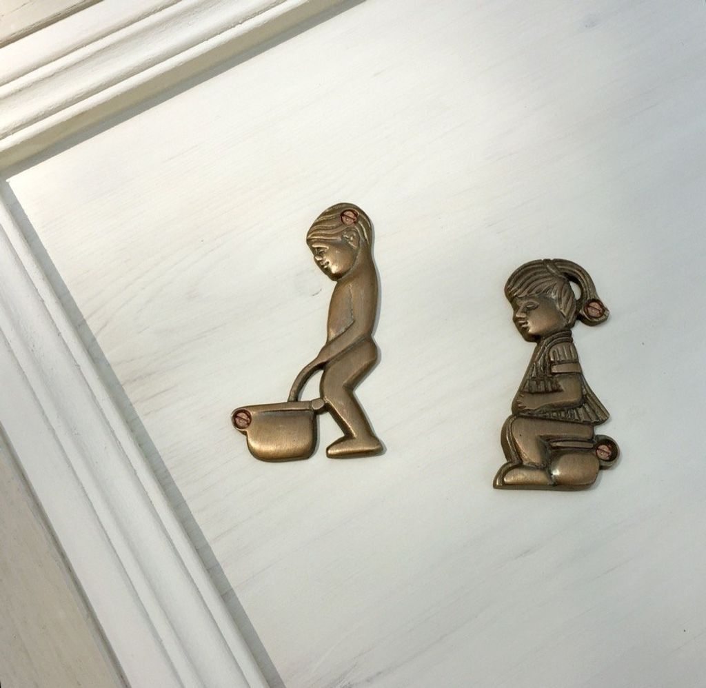 Türschilder WC Toilettentür Schild - Schilder für die Toilette Junge + Mädchen