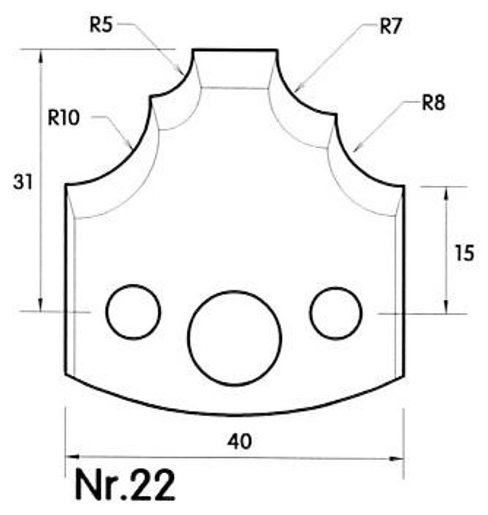 BRÜCK UNI-Profilmesser Nr. 22 HSS | 36322