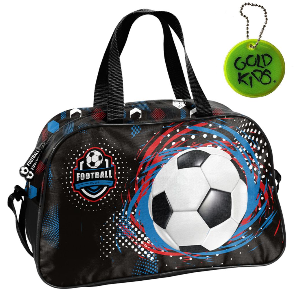Sporttasche Kinder für Mädchen & Jungen - Umhängetasche mit Ball Motiv - Schwimmtasche mit verstärktem Boden - Trainingstasche 40 x 25 x 15 cm