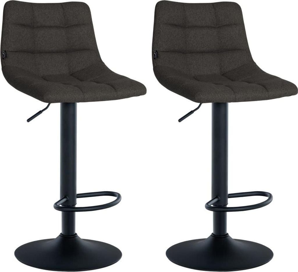 2-teiliges Set Barhocker - Küchenhocker - 360° drehbar für optimale Bewegungsfreiheit | Farbe: dunkelgrau, Grundfarbe: schwarz