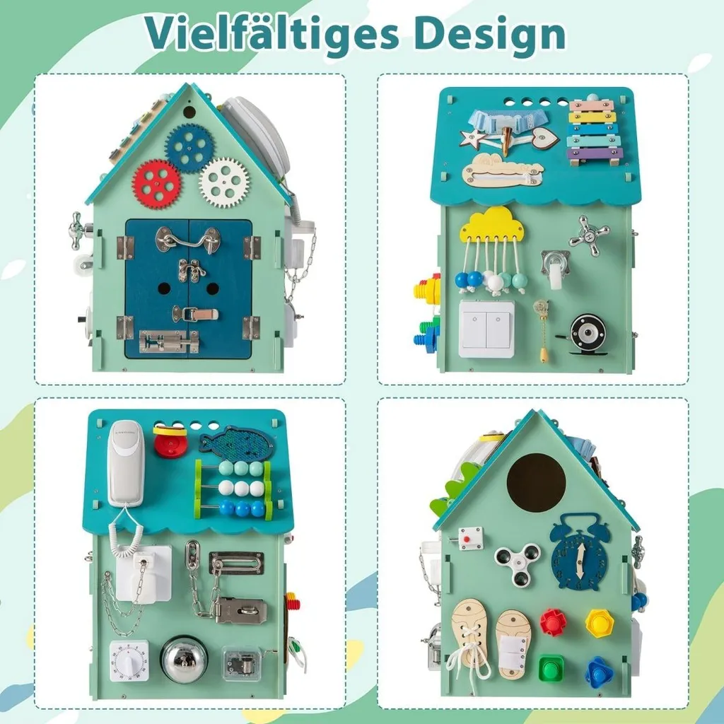 Solution de jeu : Maisonnette bois sensorielle avec bacs de rangement XL