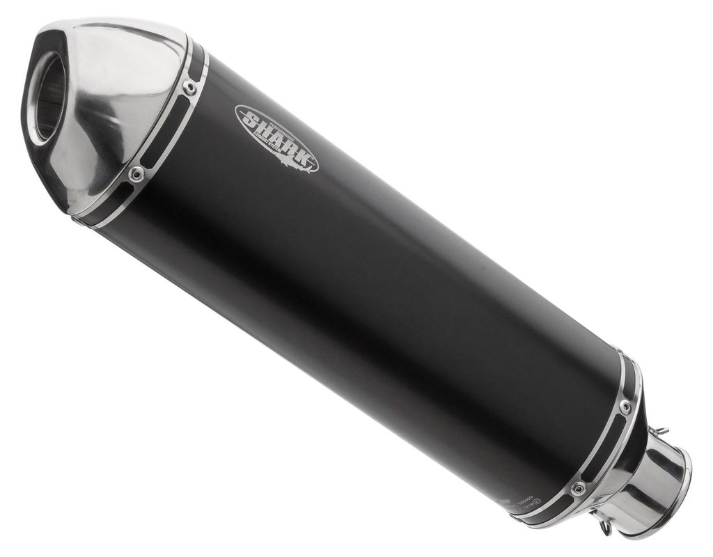 Shark Performance SLIP-ON Aluminium eloxiert/Endkappe Edelstahl poliert schwarz DSX-5 für BMW K 1200 R,K 1200 S