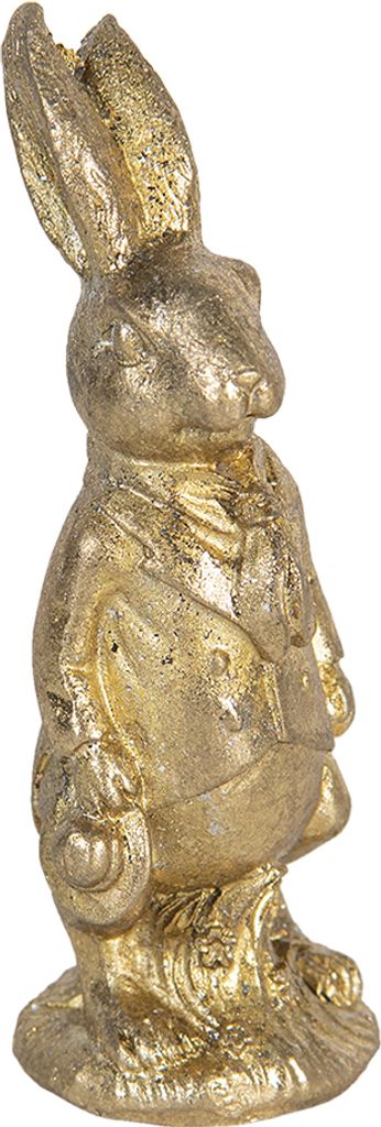 Clayre & Eef Figur Kaninchen 11 cm Goldfarbig Polyresin