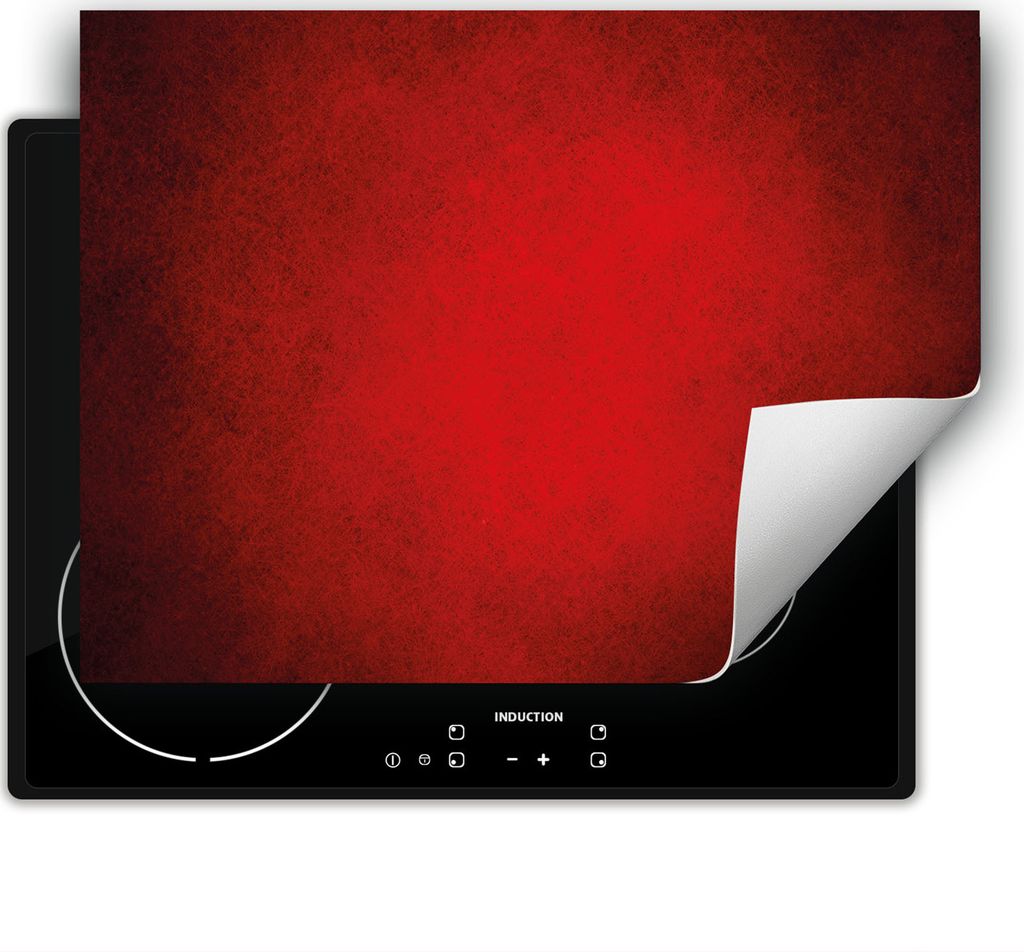 DarHaus Herdabdeckplatte 80x52 cm Anti Rutsch Matte Aufrollbar, Rot