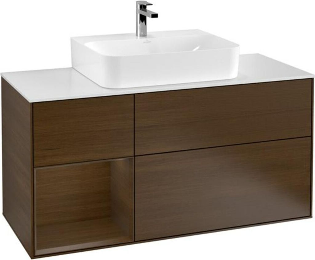 V&B Waschtischunterschrank Wandbeleuchtung Finion 120cm, Pl wh. m, Reg li wal ven, wal ven