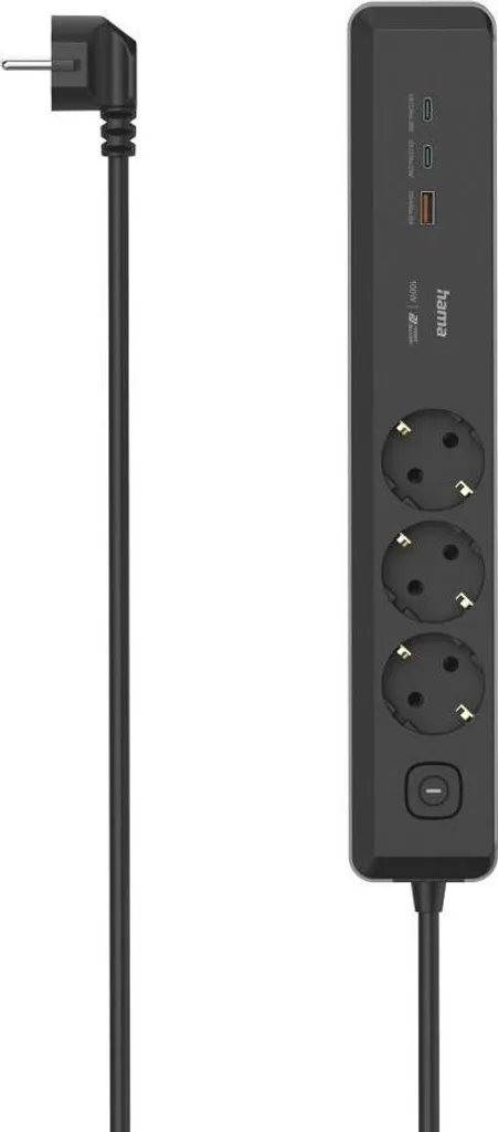 Multiprise de bureau pour télétravail avec port USB-C 100W et 3 prises
