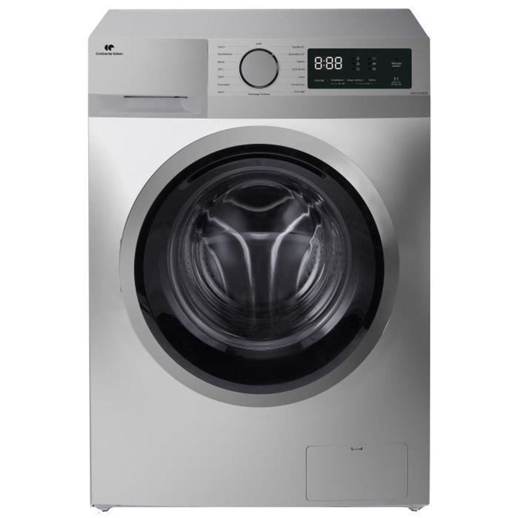 CONTINENTAL EDISON CELL1214IWS Bullauge-Waschmaschine – 12 kg – Breite 60 cm – – 1400 U/min – Induktionsmotor – Silber