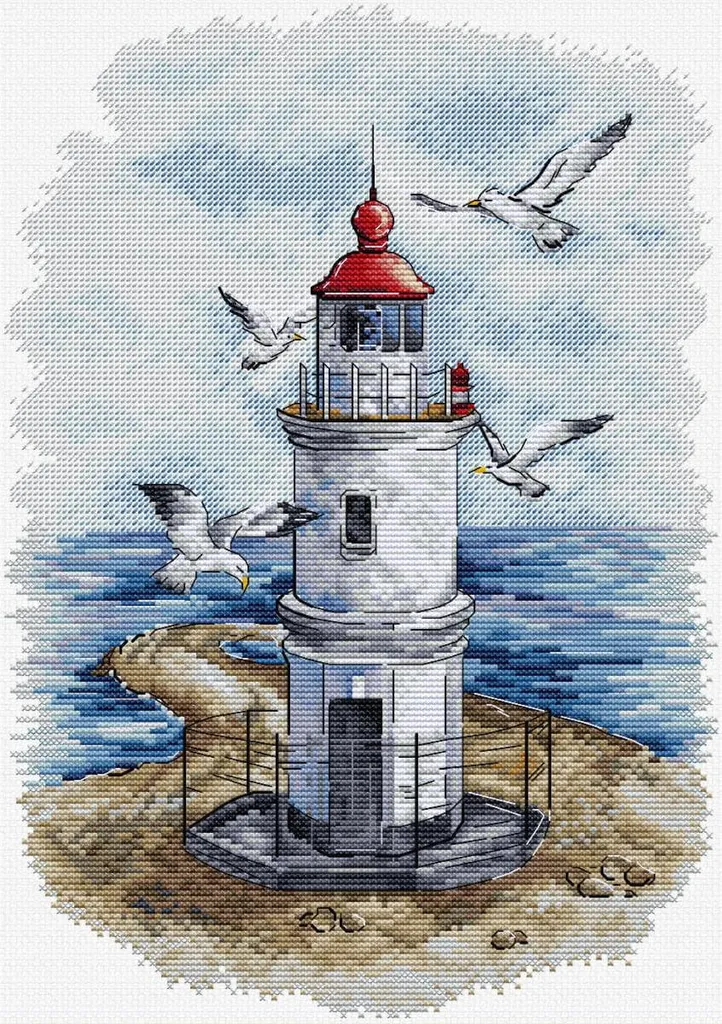 Kit de broderie au point de croix HobbyJobby Le Phare - 20x28cm