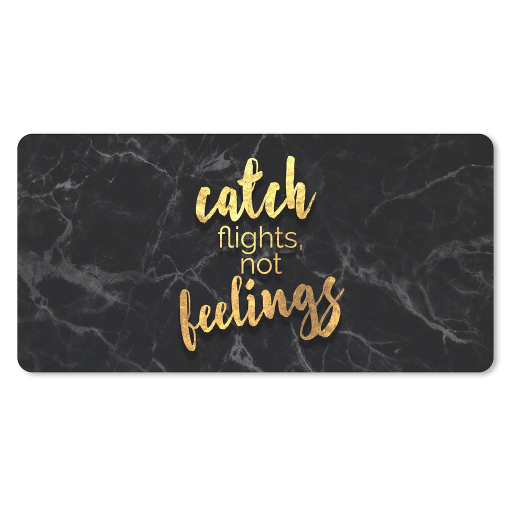 MuchoWow Schreibtischunterlage Zitate - Emotionen - Marmor 80x40 cm - XXL Mauspad - Gaming Mauspad