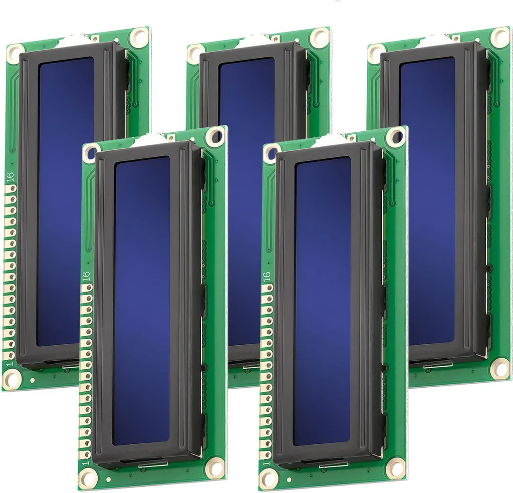 AZ-Delivery Écran LCD 1602 HD44780 2x16 Bleu pour Arduino - Lot de 5