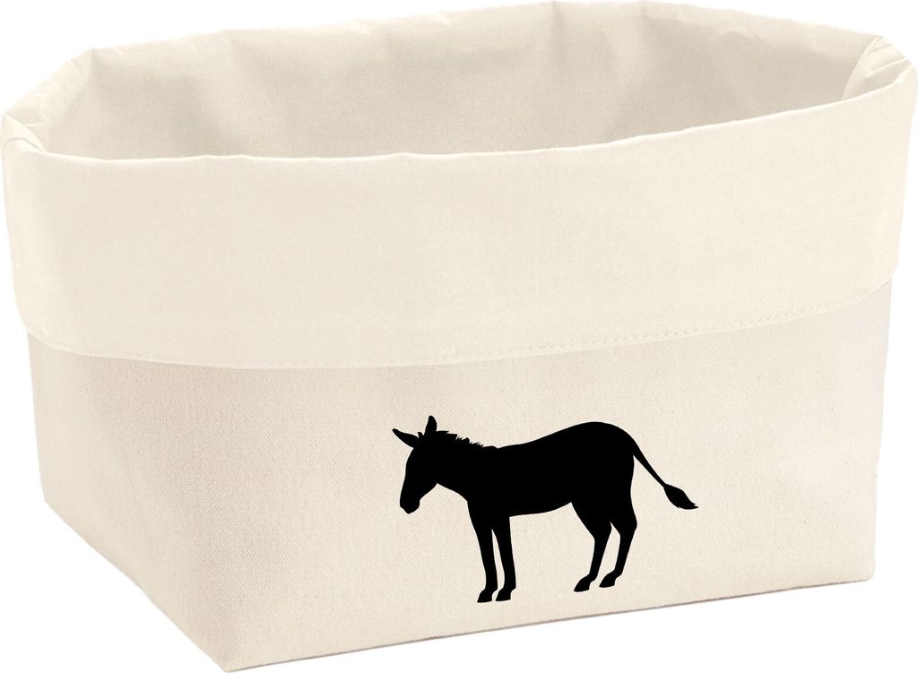 Huuraa Organizer Esel Silhouette 8 Liter Large Canvas Baumwolle Utensilo Geschenkidee