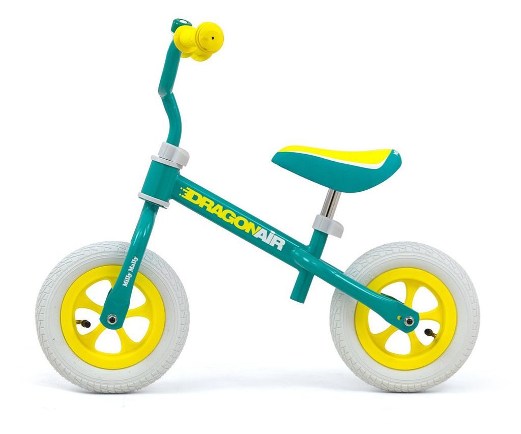 Milly Mally Walking bike Dragon Air Laufrad mint gelb weiss Balance fahren