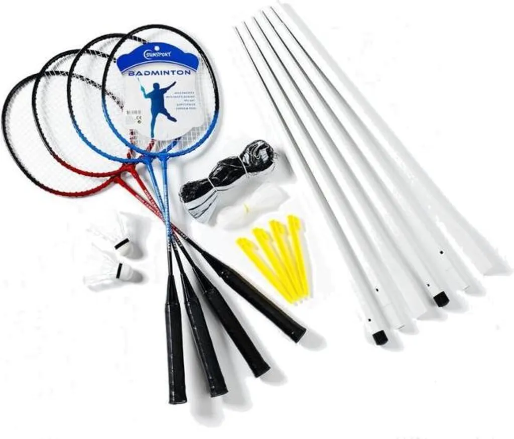 Jeu de Badminton Famille 4 Joueurs - Idéal pour Jardin, Parc et Camping