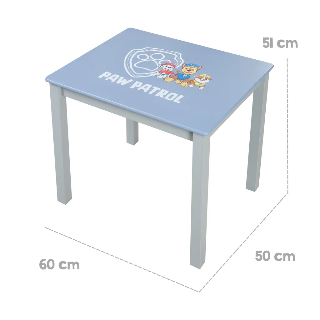 Set Tavolino Paw Patrol + 2 Sedie | Arredo Bimbi Legno Grigio Blu - 10