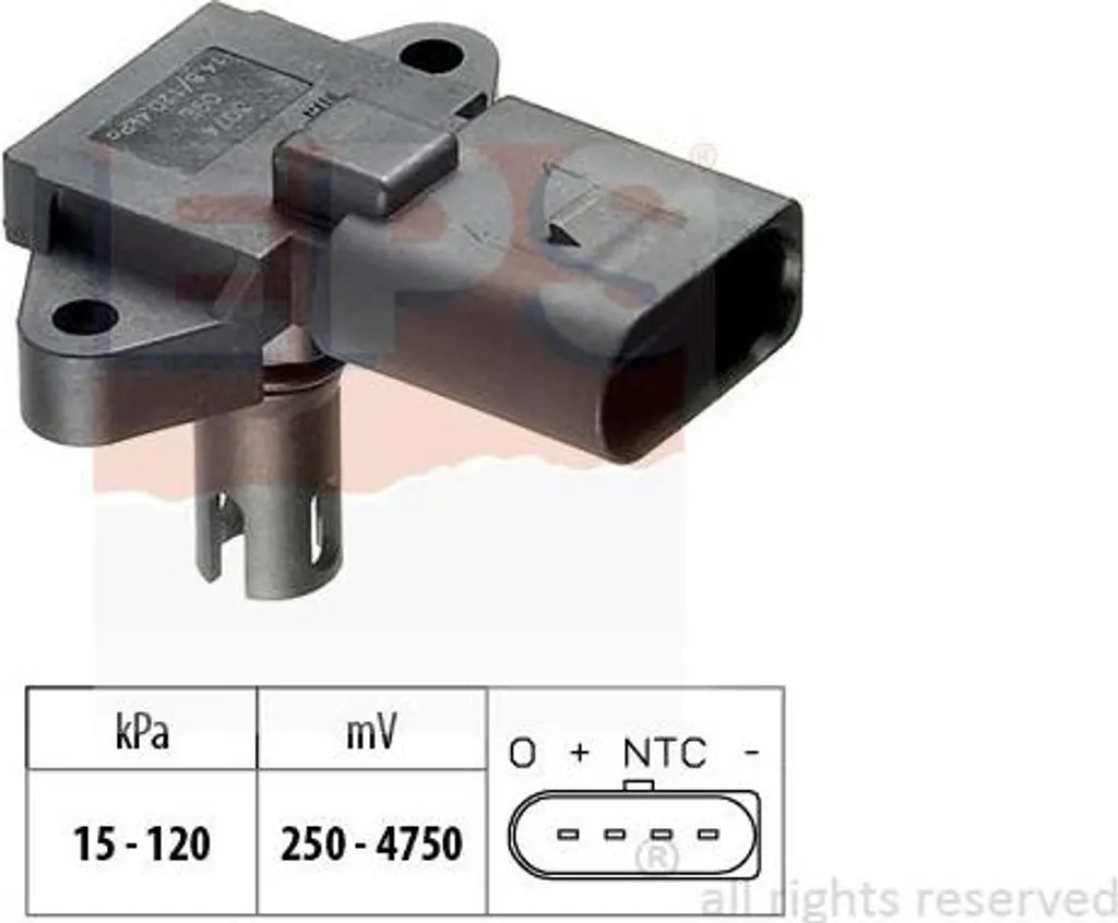 Supprimer voyant moteur : Capteur pression d'air 03D906051 pour VW Polo