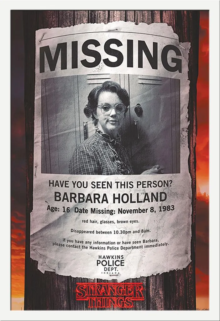 Poster Stranger Things Barb + Cornice Sicura in Acrilico Shinsuke