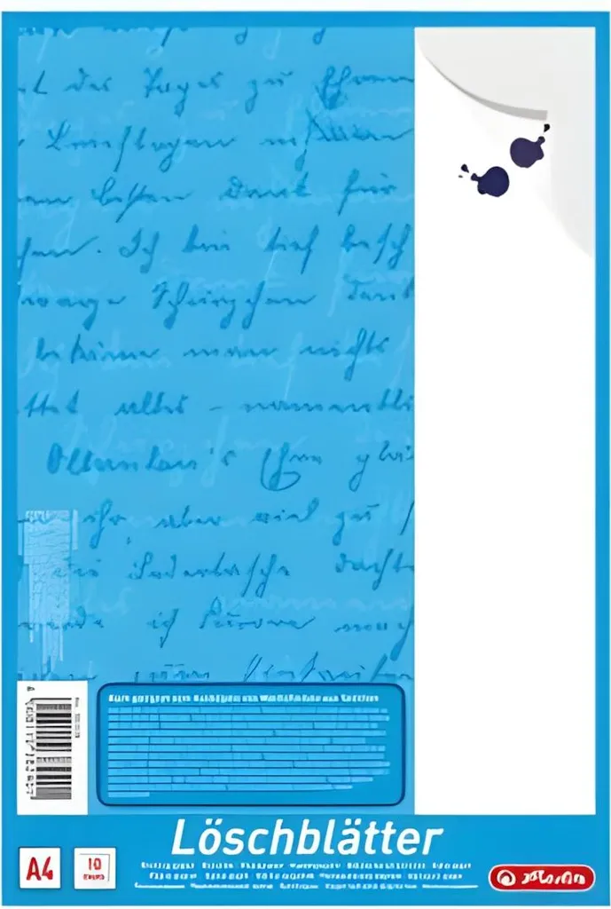 Herlitz Blocco Carta Buvard A4 per Calligrafia e Inchiostro - Bianco