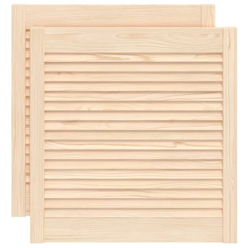 Ante in Legno Massello a Lamelle 2 pz 61,5x59,4 cm vidaXL Design