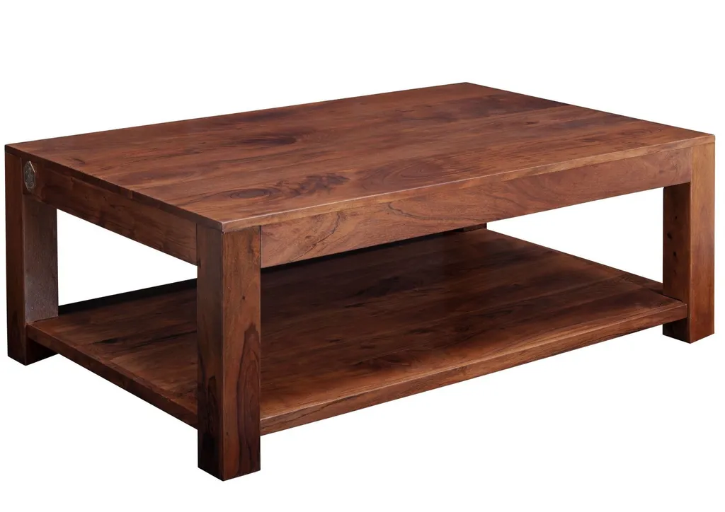 Table basse 120x75 Acacia laqué Nougat OXFORD #318 MASSIVMOEBEL24