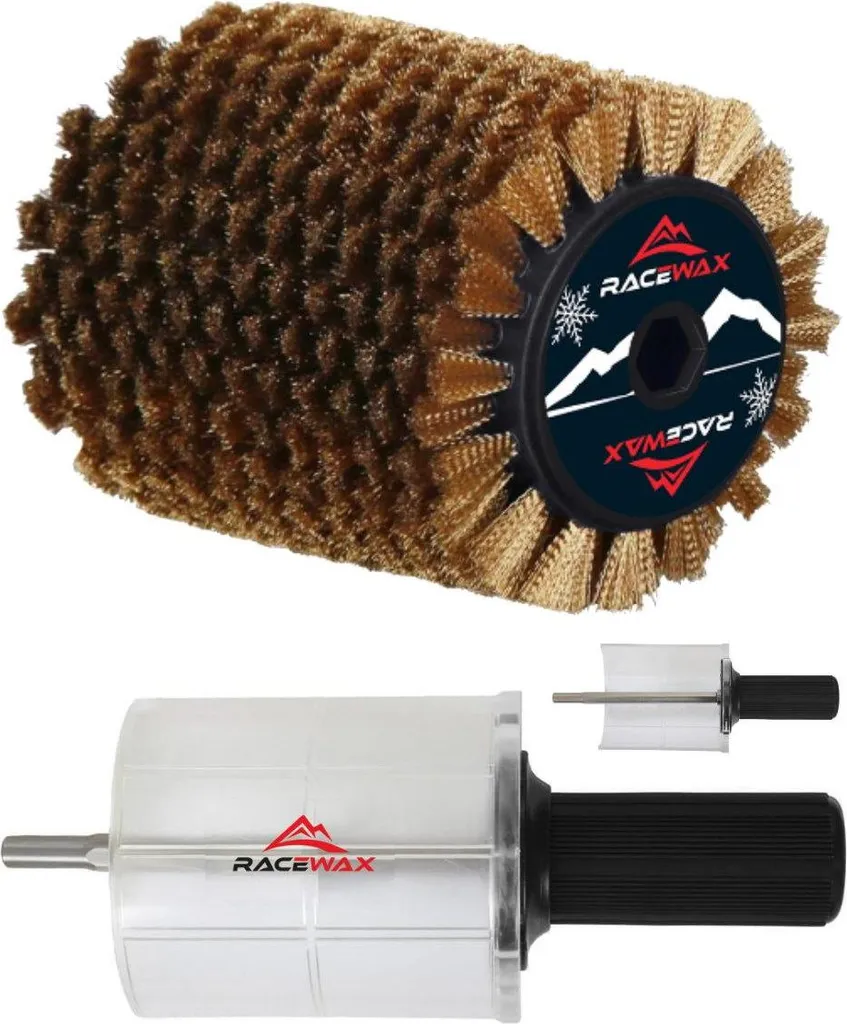 Brosse rotative de ski RaceWax en cuivre et bronze 100mm kit SpeedStick