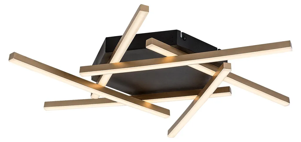 Rabalux 71365 Severine Plafonnier LED 40cm Métal Noir et Or Design Luxe