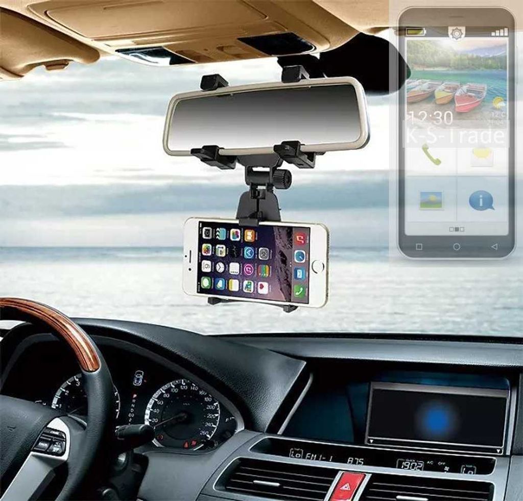 K-S-Trade Smartphone Halterung kompatibel mit Emporia Smart.5mini Rückspiegel Halterung schwarz Auto Halterung KFZ Halter