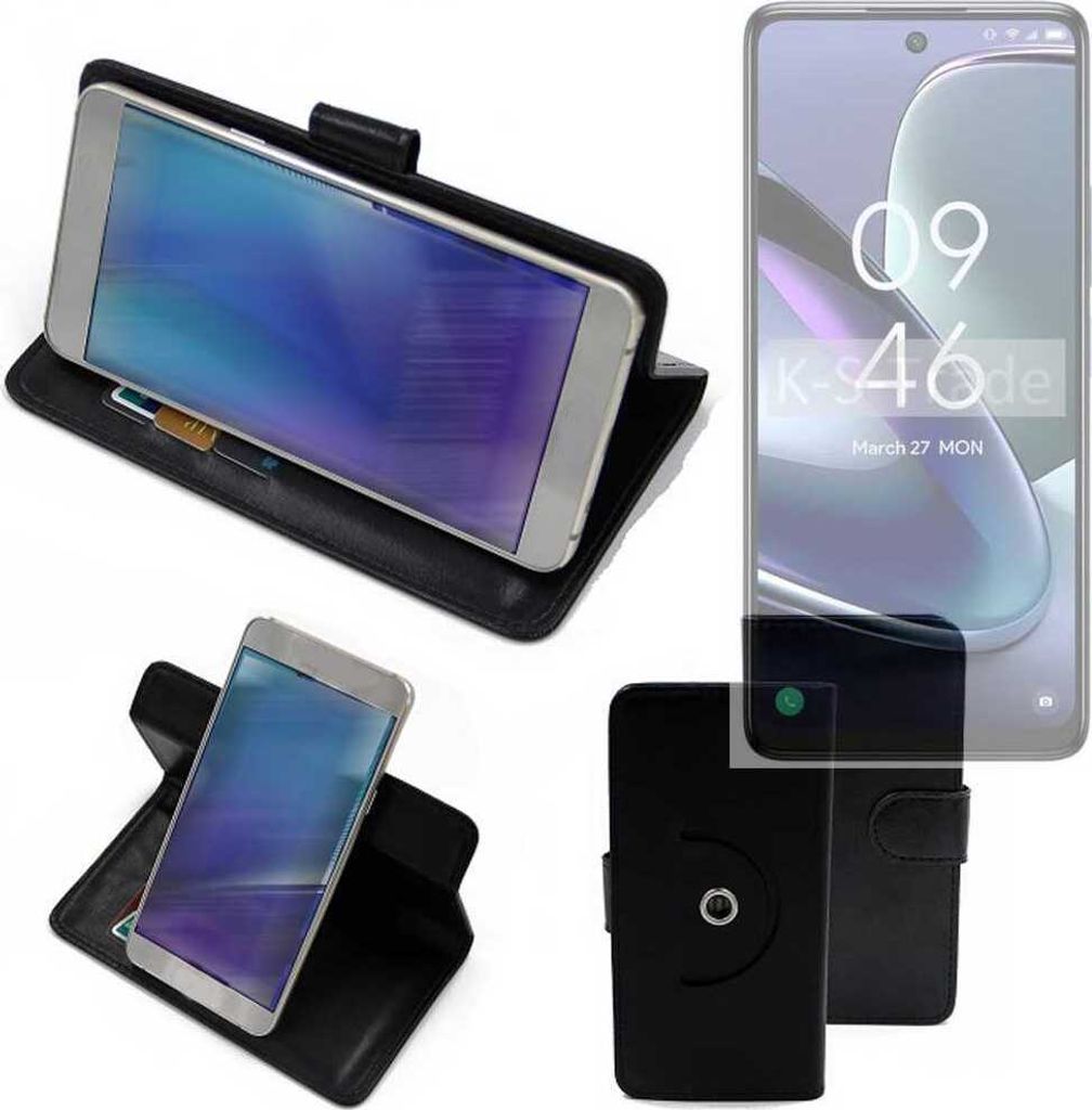 K-S-Trade Case Schutzhülle Handyhülle kompatibel mit TCL 50 5G Flipcase Smartphone Cover Handy Schutz Tasche Klapphülle Walletcase schwarz (1x)