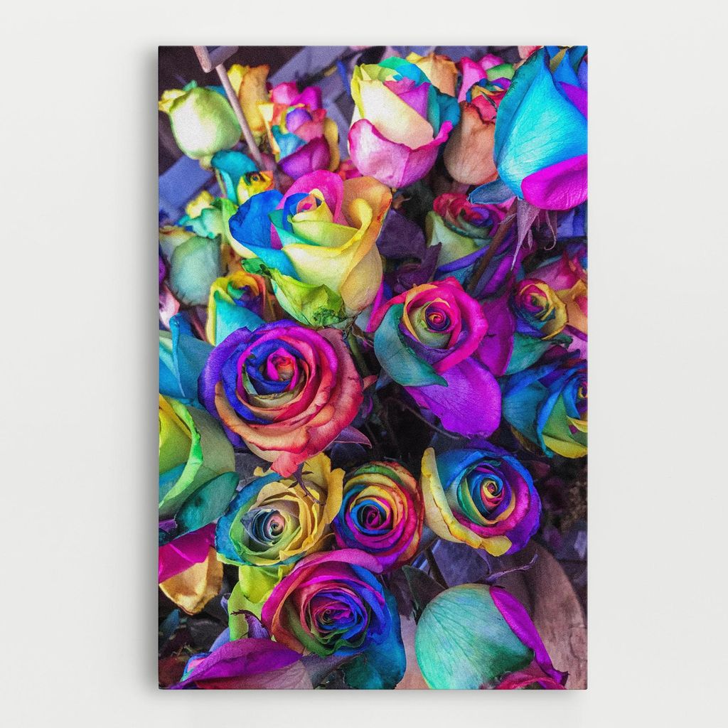 ARTHUB Leinwandbild 20x30 cm, Collorfull Flowers | Wohnzimmerdekoration, Hängende Bilder, Wanddekoration, Heimdekoration, Blumen, Rosen