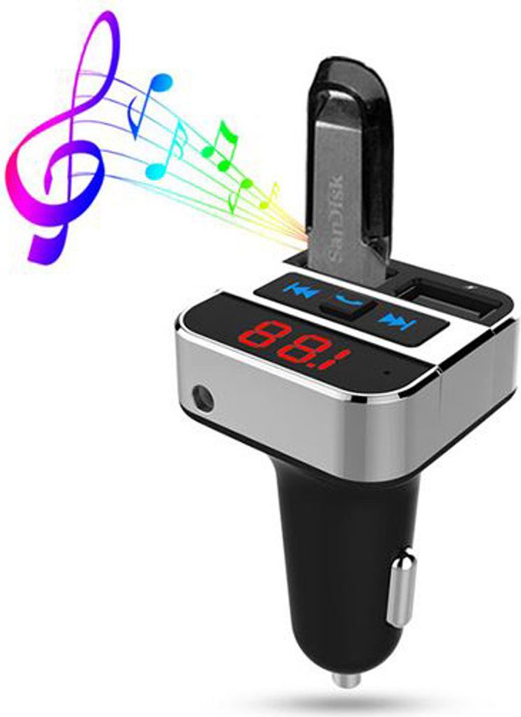 SOLIGHT - FM transmitter s bluetooth připojením do auta, 2x USB + handsfree - 8592718023645