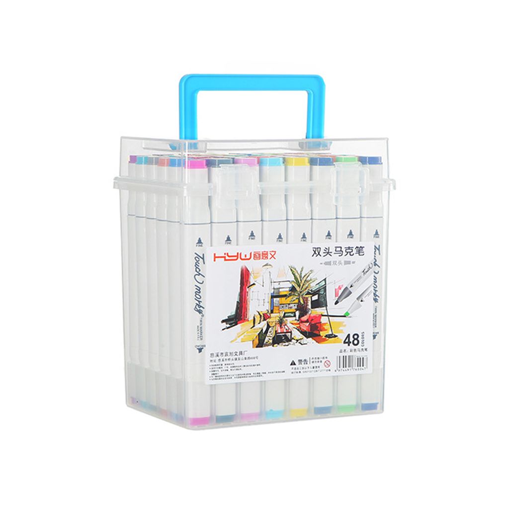 1 Set Marker Stift Alkoholbasierte Multifunktionelle Dual -Kopf -Zeichnung Malvorlagen für Kunstmarker Schulmaterial-D