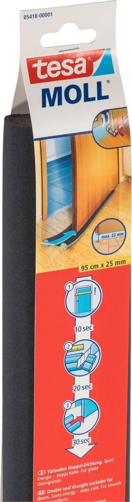 Podwójna uszczelka dolna drzwi Tesa 0.95mx25mm biała 05418 Zdjęcie produktu 