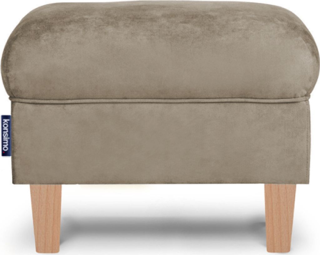 Konsimo Sitzhocker zeitloses Design und pflegeleichter Stoff "MILES", Beige, Stoff, Classic, 55x42x40 cm