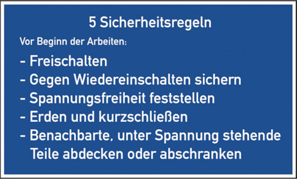 Dreifke Aushang, 5 Sicherheitsregeln - deutsch | PVC | 400x250 mm, 1 Stk