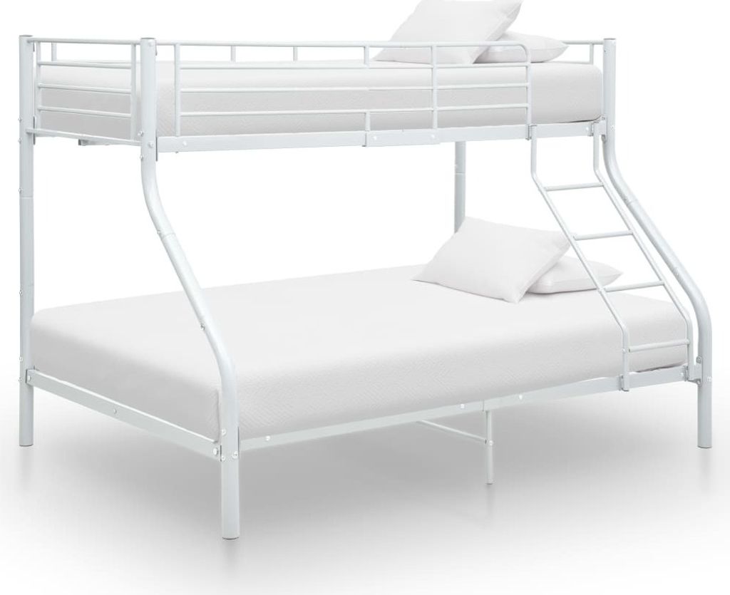Etagenbettgestell Weiß Metall 140x200 cm/90x200 cm