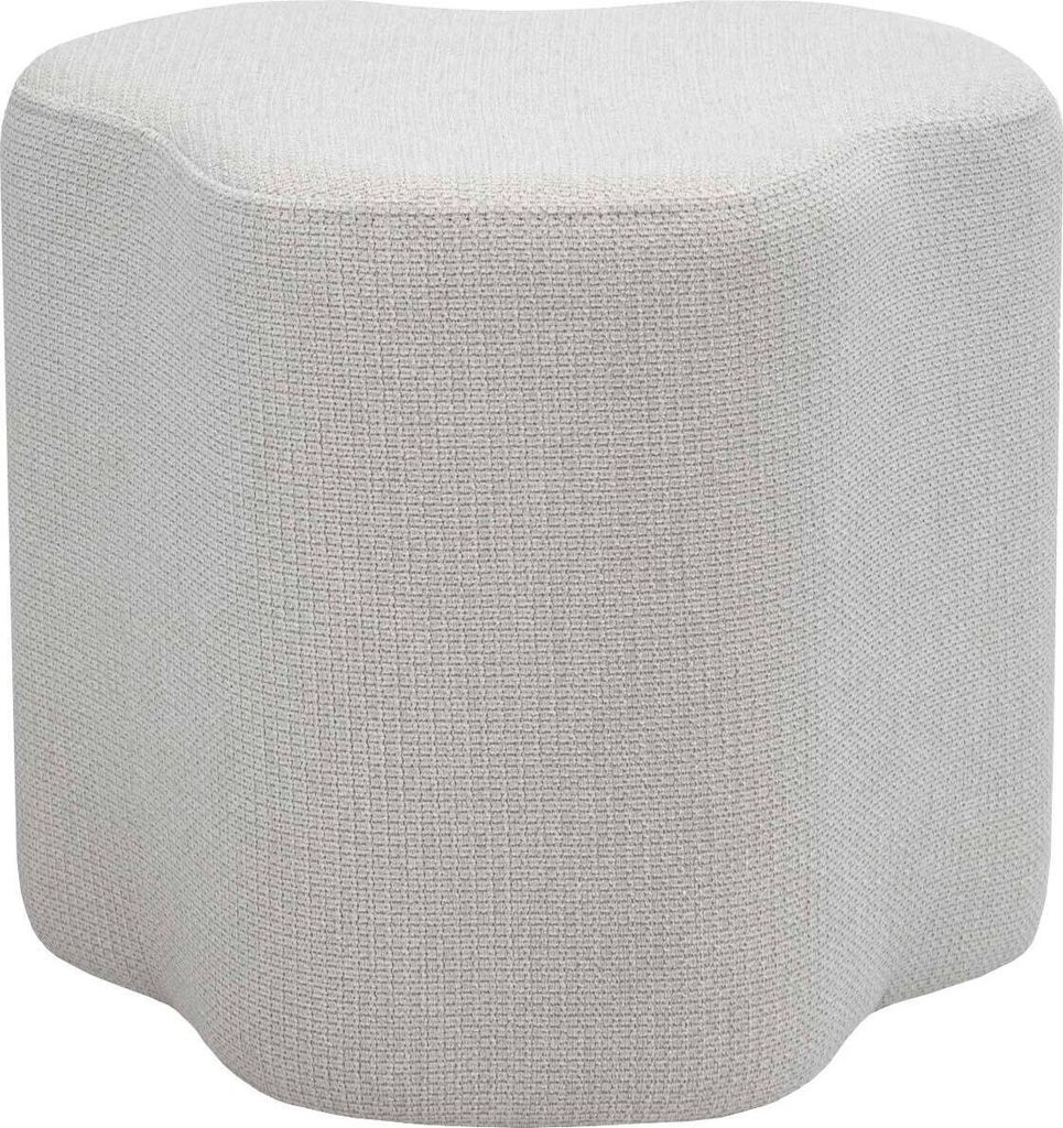 Kick Collection poef Mira - Weiß - 80% strukturierter stoff, 20% metall en Metall - Erhältlich in vielen Farben