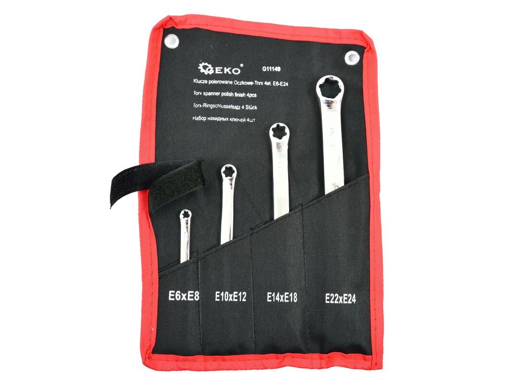 GEKO | Torx-Schraubenschlüssel, 4TLG, E6-E24 Produktbild 