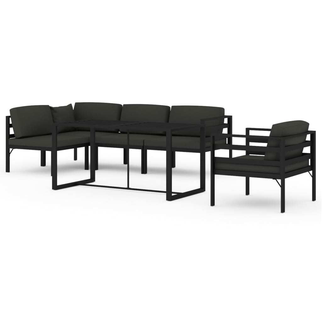 vidaXL 6-tlg. Garten-Lounge-Set mit Kissen Aluminium Anthrazit