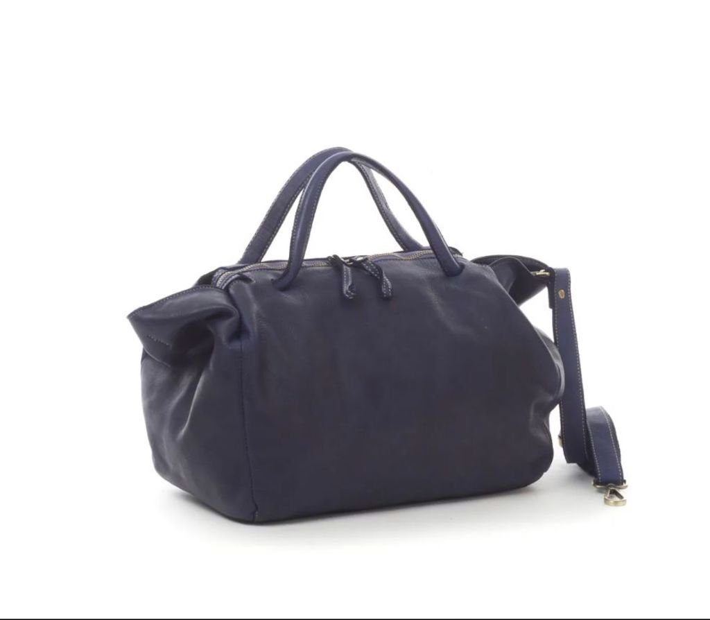 BZNA Handtasche Diana blau Designer Schultertasche Tasche Ledertasche