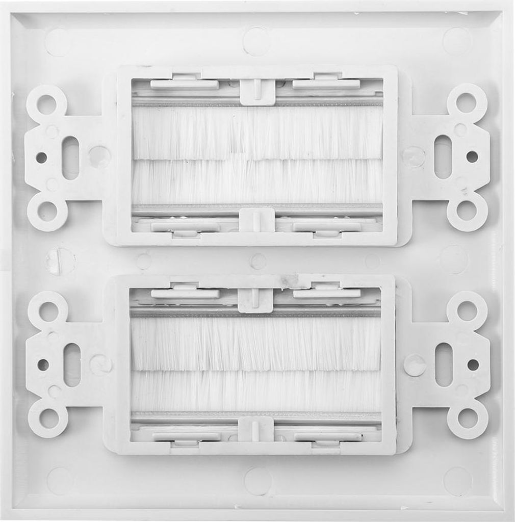 Kunststoff Anti-Staub-Bürste Kabel Wandplatte Port Insert Abdeckung Outlet Mount Multimedia Panel Neu #2