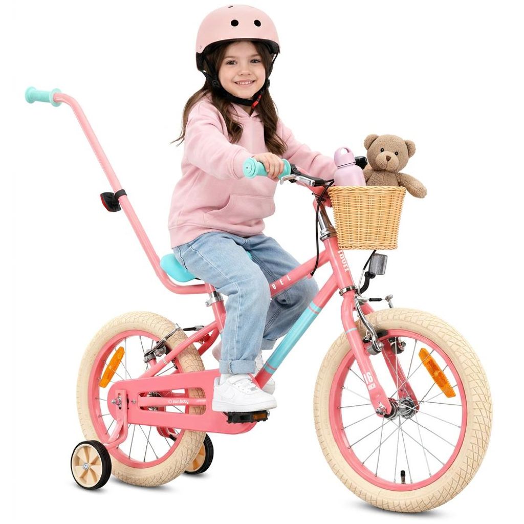 Detský bicykel pre dievčatá, 16 palcov, 7,9 kg, s rukoväťou Obrázok produktu 