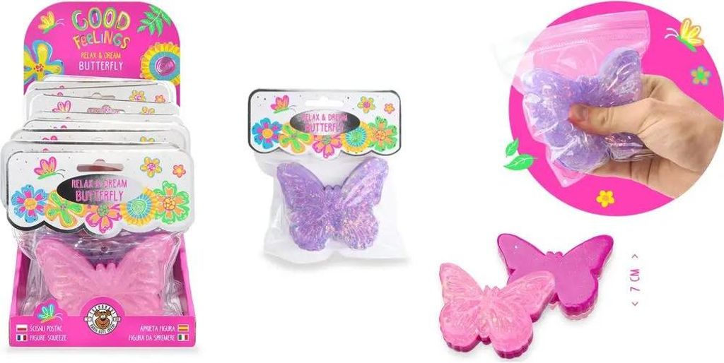 Trendhaus Handelsgesellschaft GF-6 Relax & Dream Sparkling Butterfly, 2-fach sortiert Dieser effektvolle Anti-Stress-Schmetterling mit Glitzer sorg...
